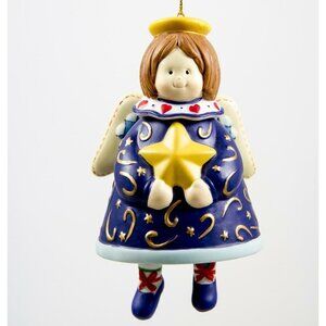 Kirkland Signature Porcelain Angel Bell Ornament w/Dangling Legs